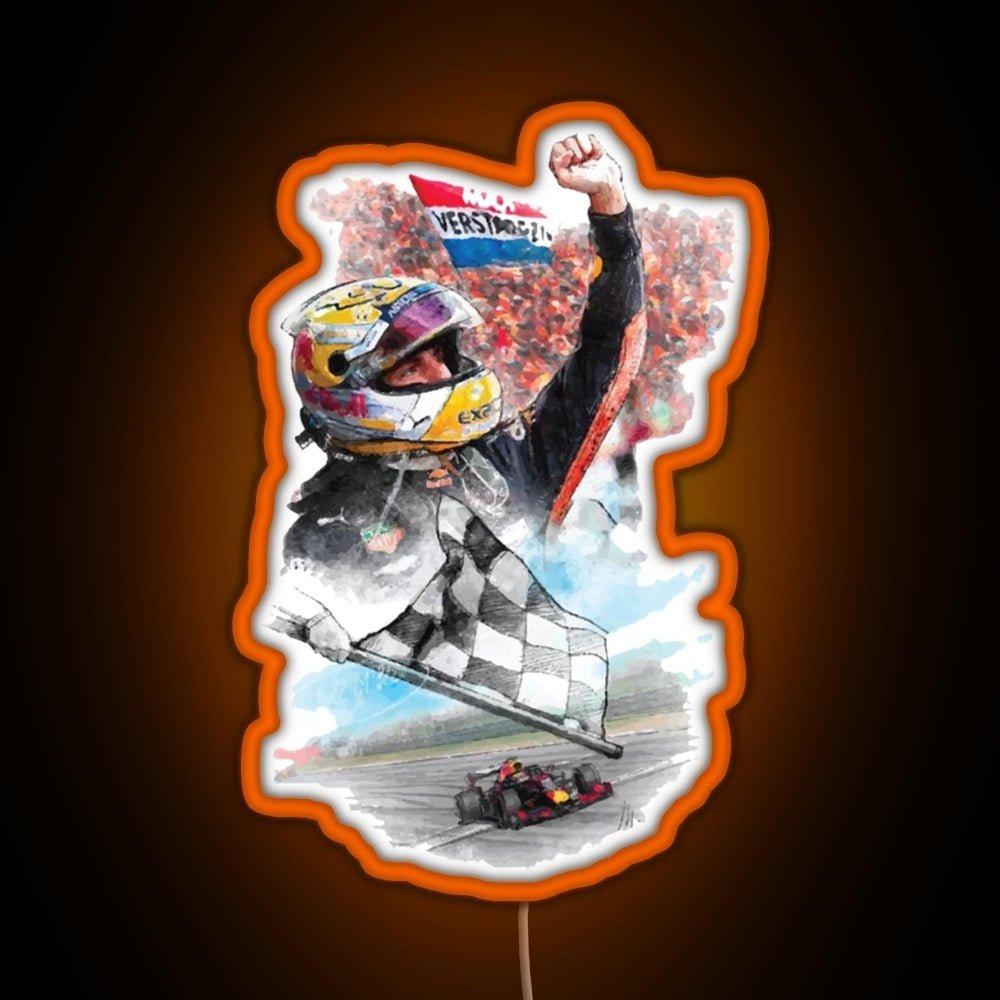 Max Verstappen Graphic Drawing F1 2021 Rgb Led Neon Sign Pop Wall Art - Shineneon