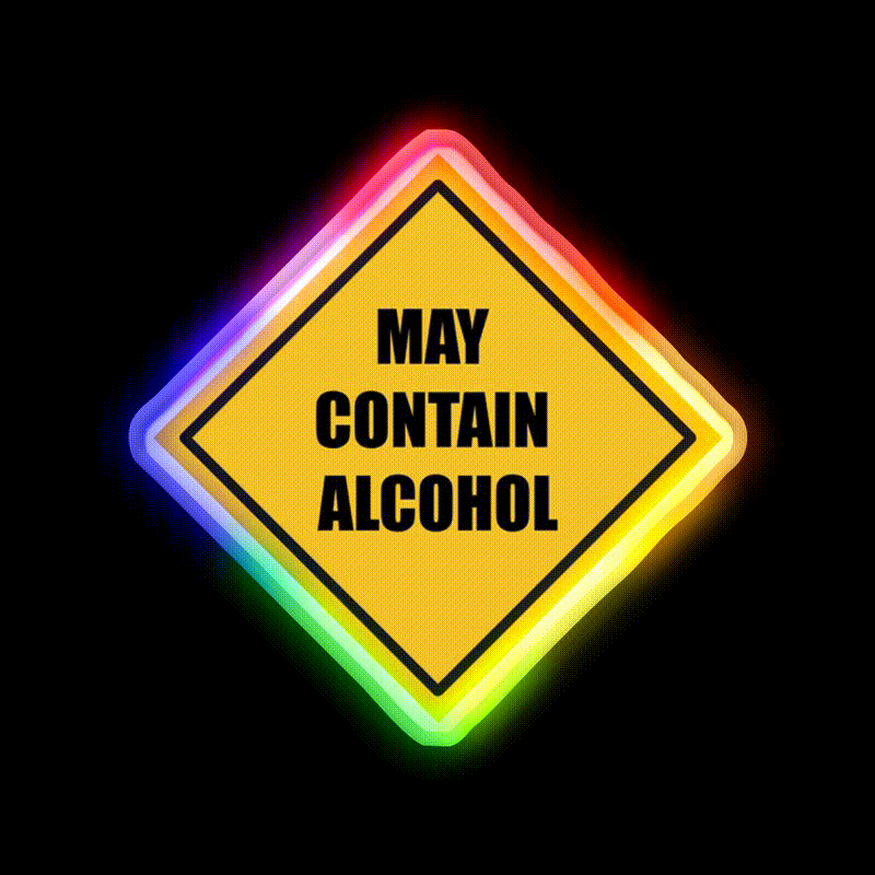 May Contain Alcohol Sign Whiskey Drink Bar Led Neon Sign Rgb Color