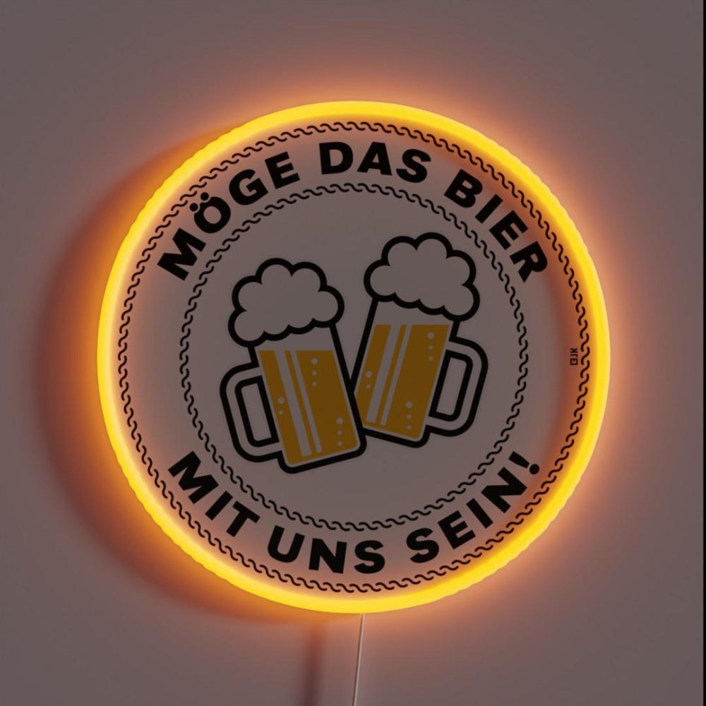 May The Beer Be With Us Saying 3c Pos Rgb Led Neon Sign - Custom LED neon sign front view