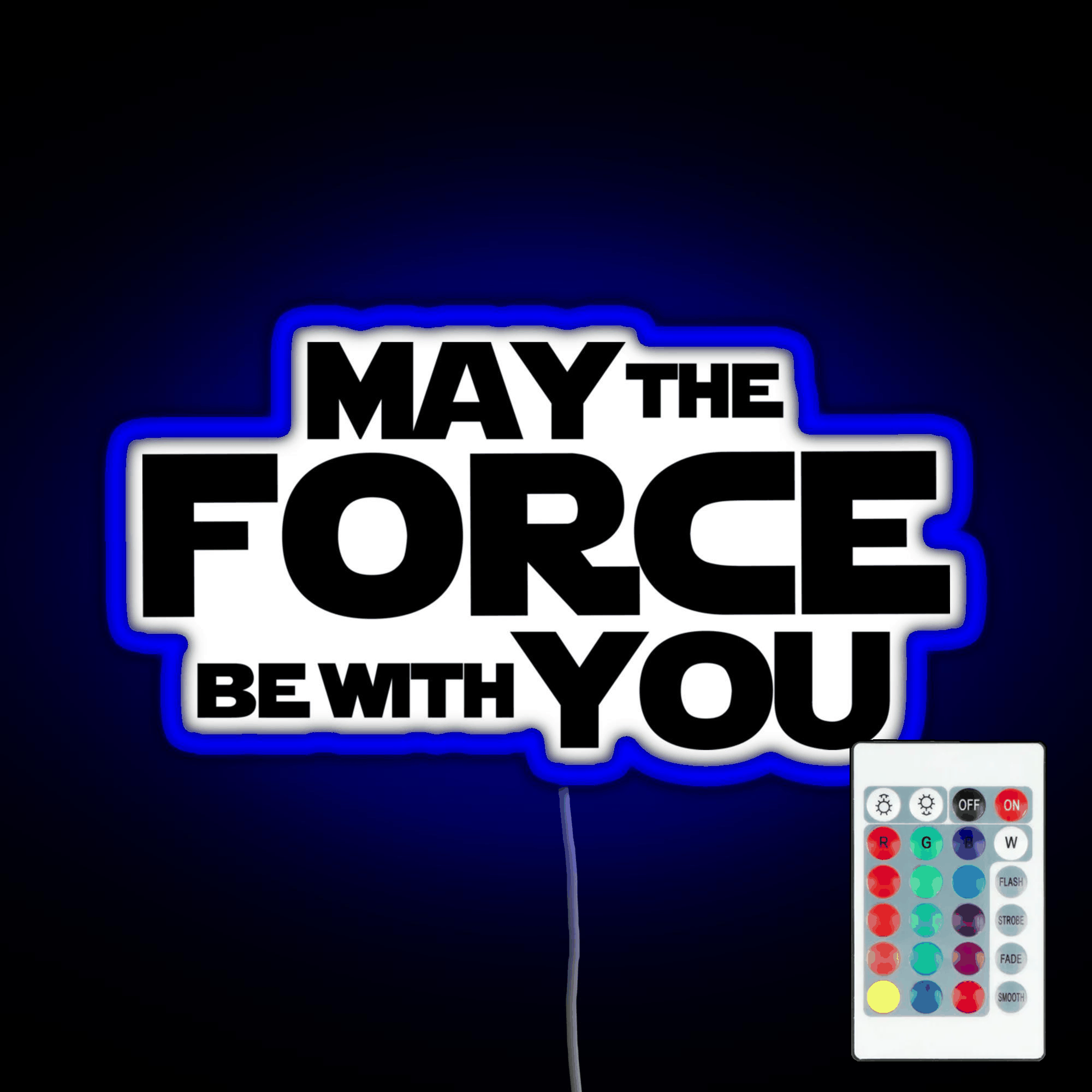 May The Force Be With You Graphics Rgb Led Neon Sign Pop Wall Art