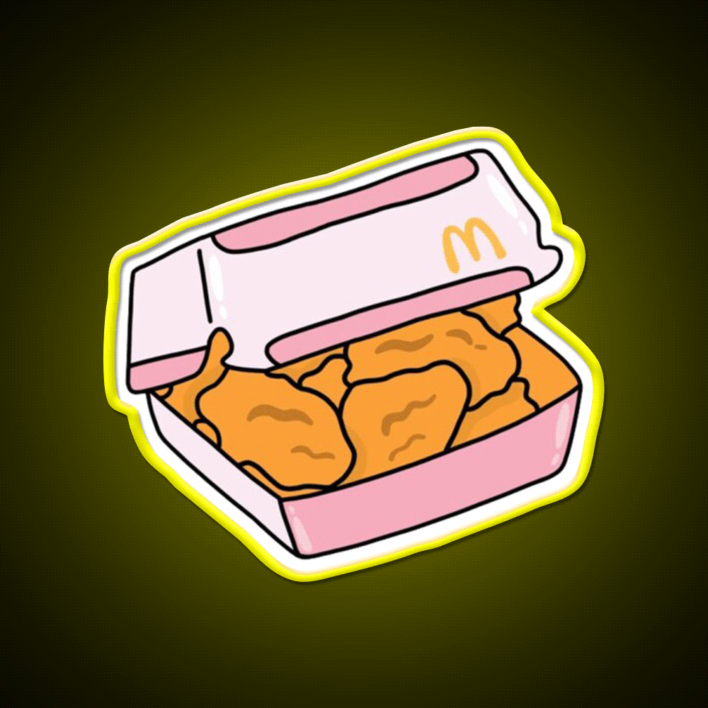 Mcdonalds Chicken Nugget Fast Food Led Neon Sign For Burger Place Rgb Color - Custom LED neon sign front view