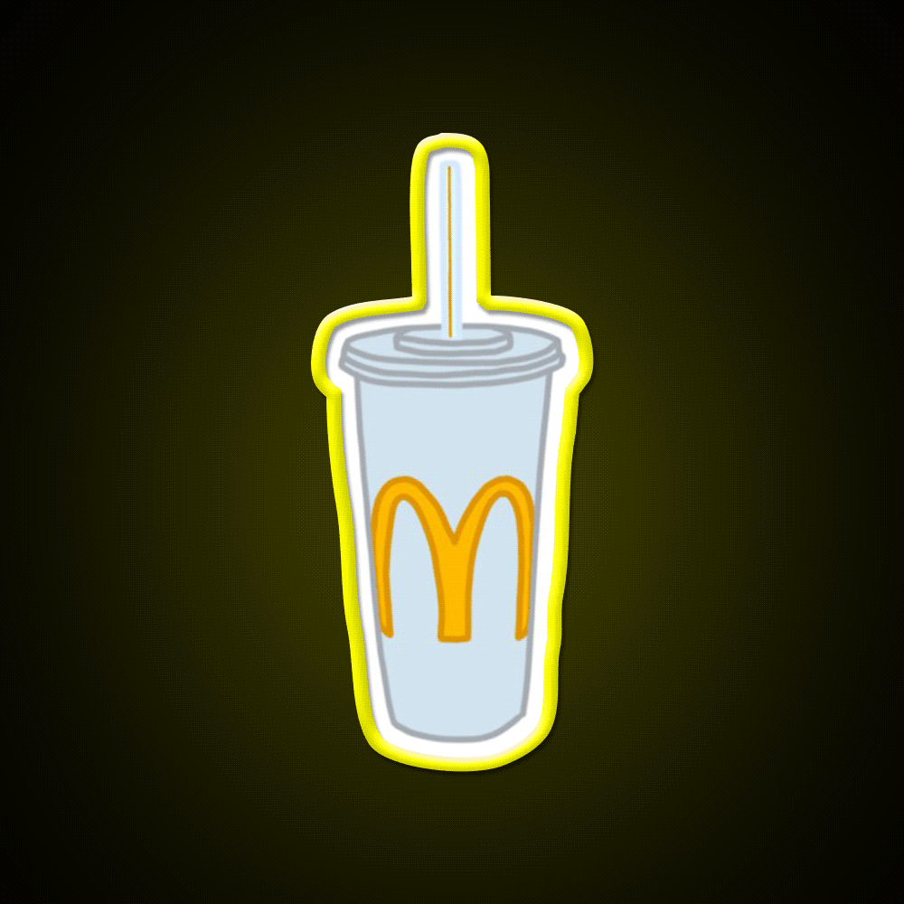 Mcdonalds Cup Fast Food Led Neon Sign For Burger Place Rgb Color - Custom LED neon sign front view