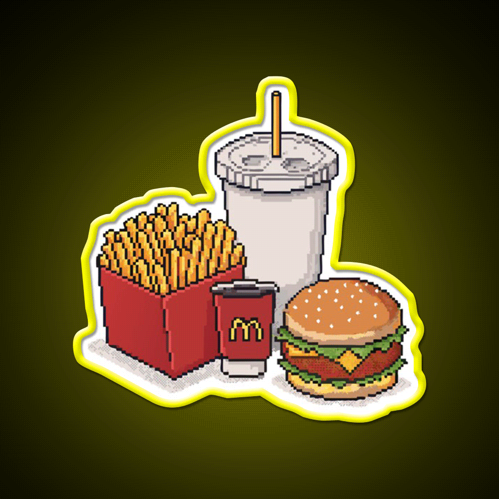 Mcdonalds Fast Food Led Neon Sign For Burger Place Rgb Color - Custom LED neon sign front view