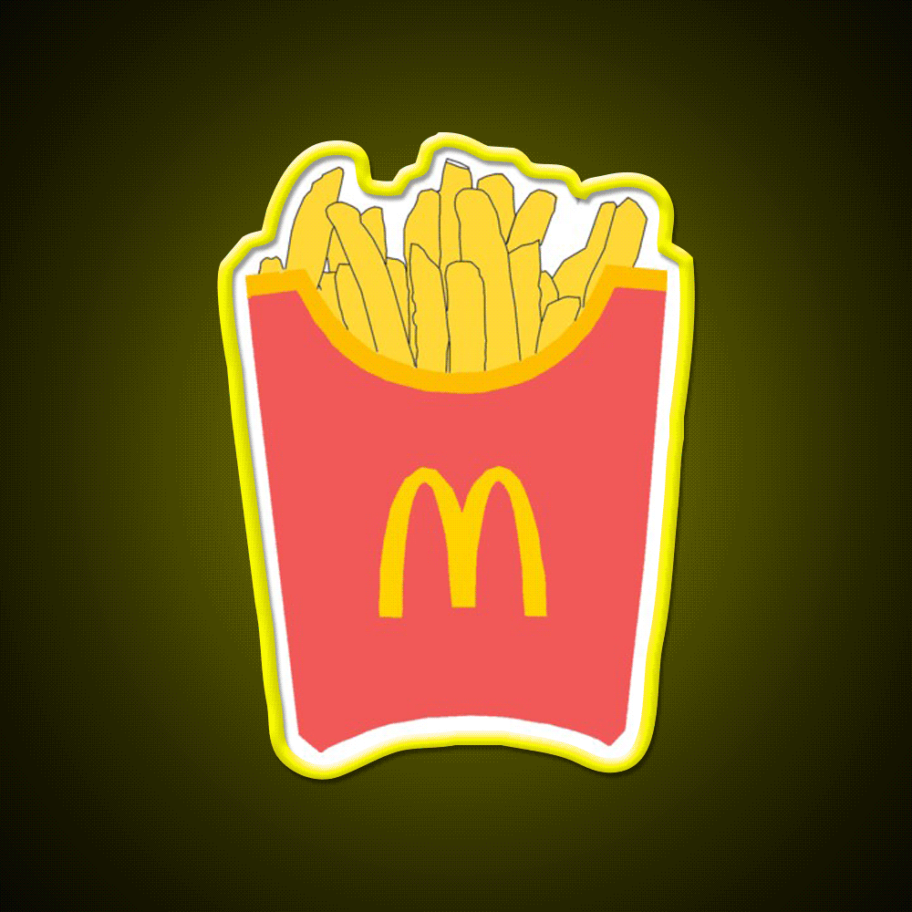 Mcdonalds Fries Fast Food Led Neon Sign For Burger Place Rgb Color - Custom LED neon sign front view