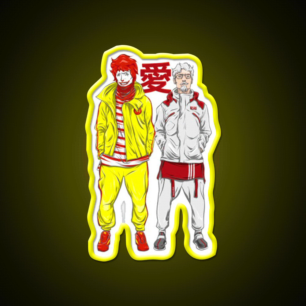 Mcdonalds Parody Fast Food Parody Fast Food Led Neon Sign For Burger Place Rgb Color - Custom LED neon sign front view