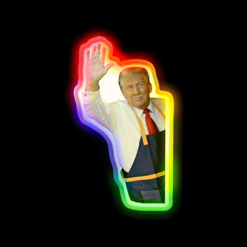 Mcdonalds Trump Mcdonalds Maga Fast Food Led Neon Sign For Burger Place Rgb Color - LED neon sign close-up detail
