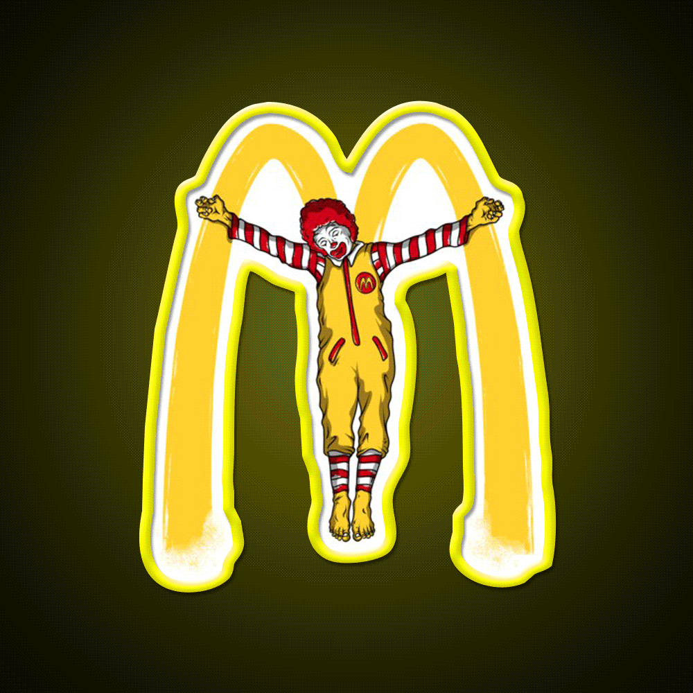Mcjesus Fast Food Led Neon Sign For Burger Place Rgb Color - Custom LED neon sign front view