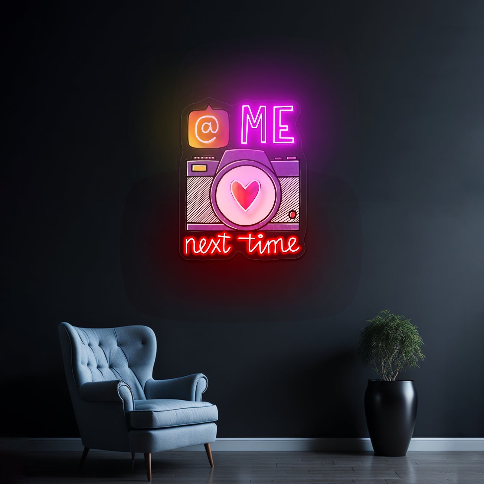Me Next Time Instagram Led For Wall Decor Artwork Neon Garage Signs - Shineneon