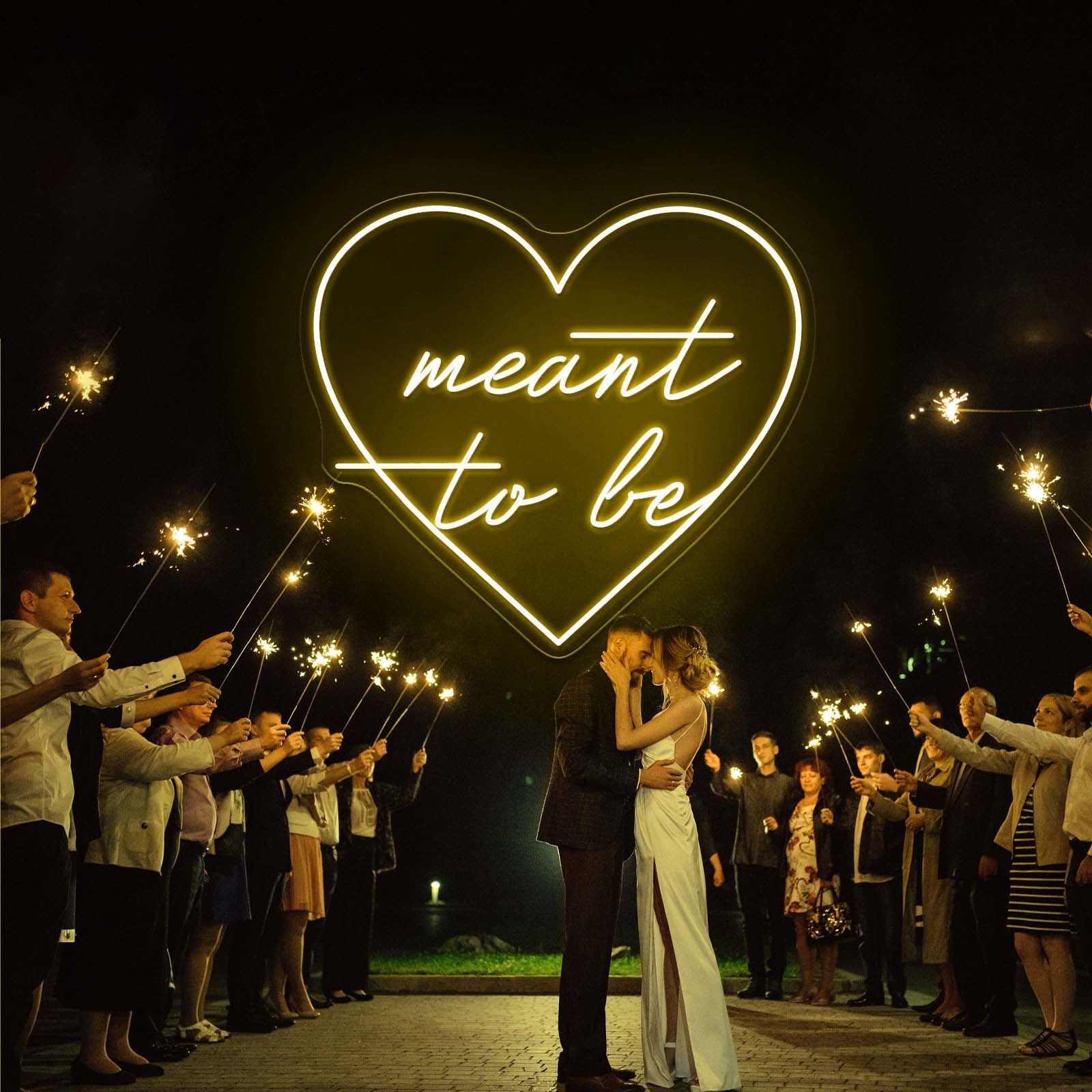 Meant To Be Wedding Love Artistic Neon Signs Wall Art Led Signs - Shineneon