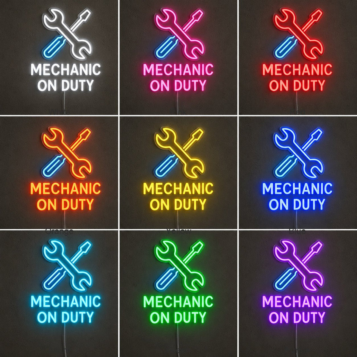 Mechanic On Duty Wrench Screwdriver LED Neon Sign - Shineneon