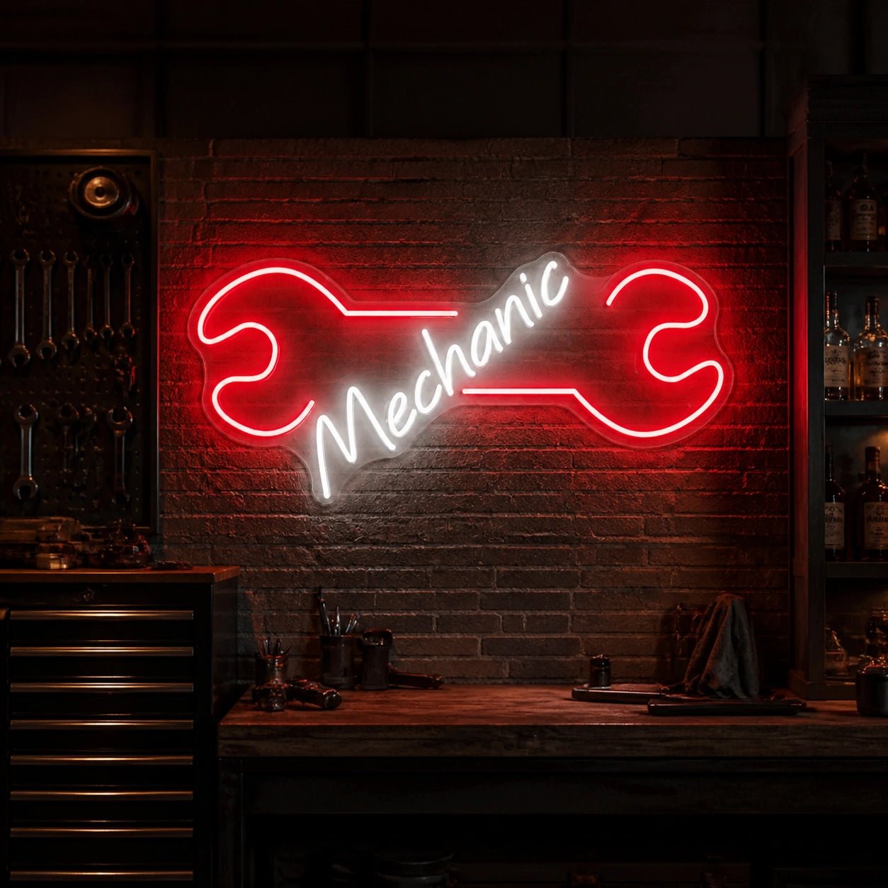 Mechanic Wrench Vintage LED Neon Sign - Shineneon