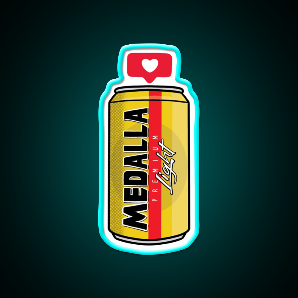 Medalla Light Beer Bar Decor Led Neon Sign Rgb Color - Size and dimension reference