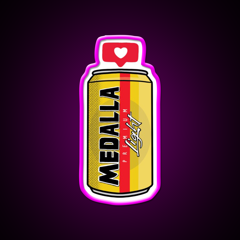Medalla Light Beer Bar Decor Led Neon Sign Rgb Color - Neon sign mounted on wall in room