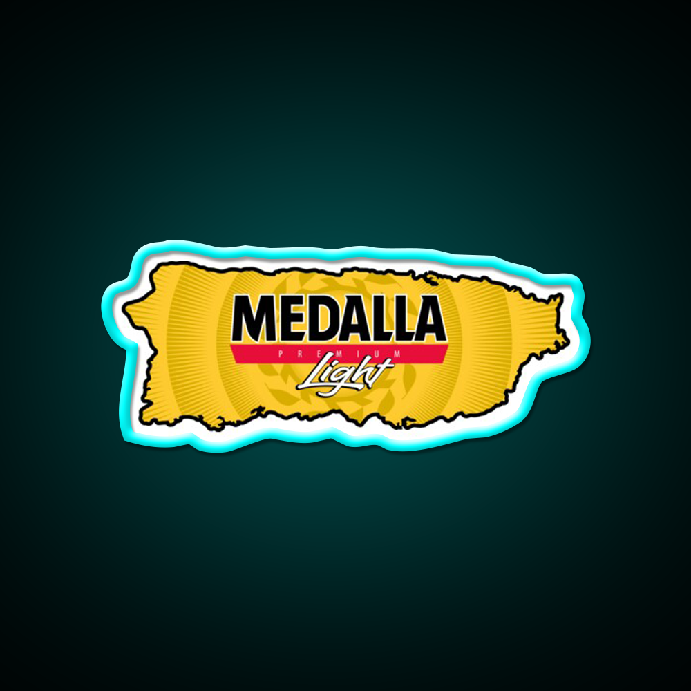 Medalla Light Puerto Rico Beer Bar Decor Led Neon Sign Rgb Color