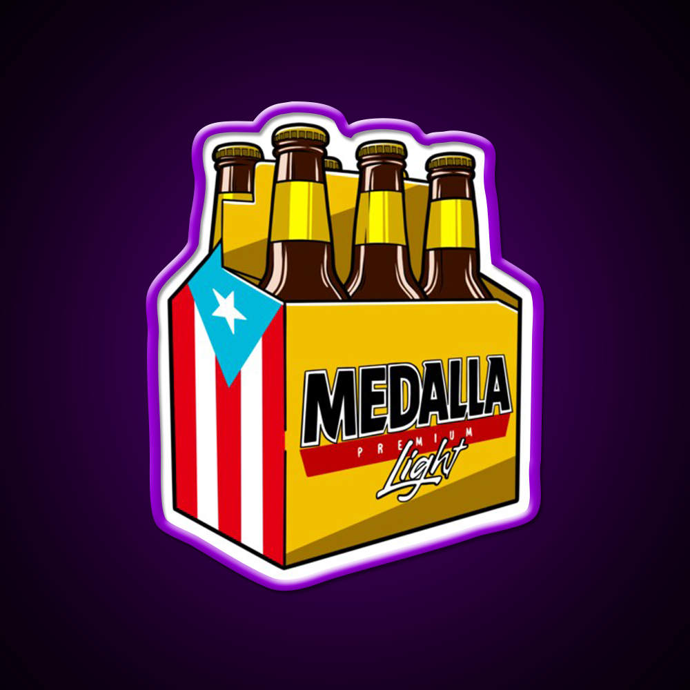 Medalla Light Six Pack Beer Bar Decor Led Neon Sign Rgb Color - LED neon sign view 9
