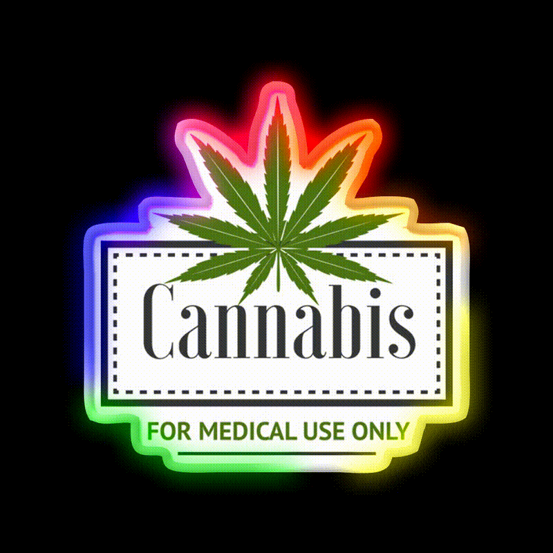 Medical Hemp Inspired Green Leaf Led Neon Sign 420 Neon Decor Rgb Color - LED neon sign close-up detail