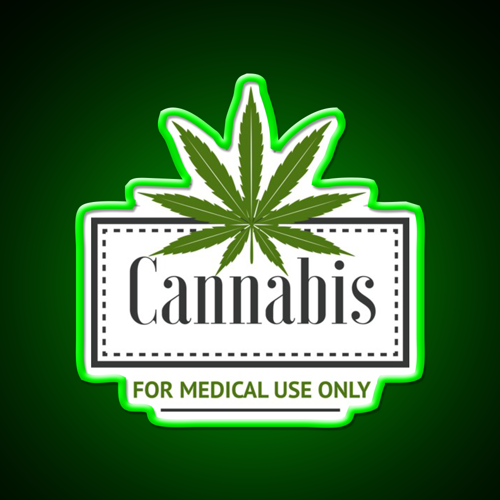 Medical Hemp Inspired Green Leaf Led Neon Sign 420 Neon Decor Rgb Color