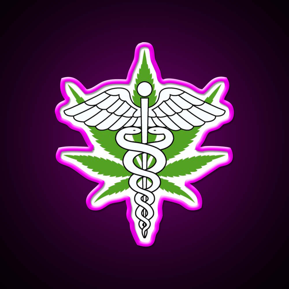 Medical Hemp Inspired Green Leaf Led Neon Sign Bedroom Wall Art Rgb Color