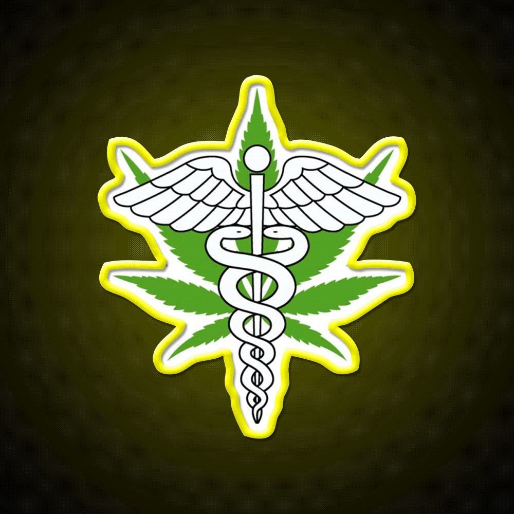 Medical Hemp Inspired Green Leaf Led Neon Sign Bedroom Wall Art Rgb Color