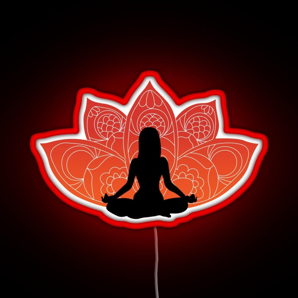 Meditating In A Lotus Pose Rgb Neon Sign - Custom LED neon sign front view