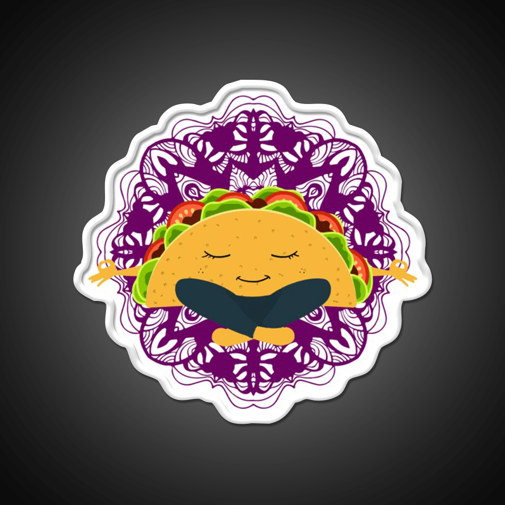 Meditation Taco Cool Witty Taco Led Neon Sign Rgb Color - Shineneon