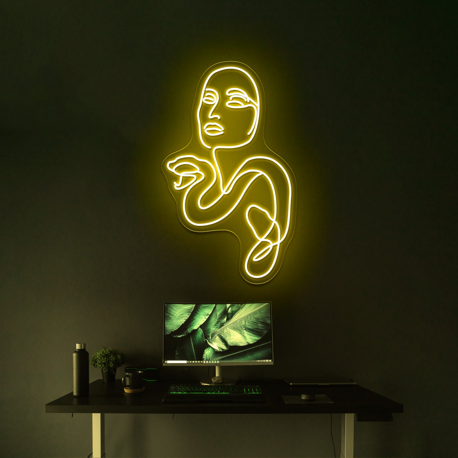 Medusa Minimal Line Art Wall Artwork Neon Signs | Shineneon