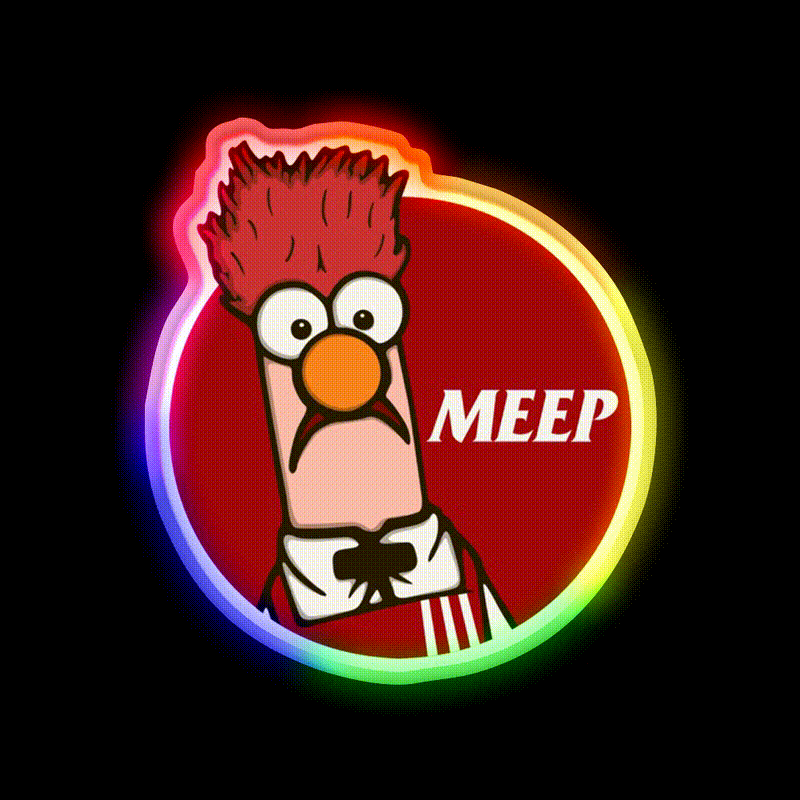 Meep Fast Food Led Neon Sign For Burger Place Rgb Color - LED neon sign close-up detail