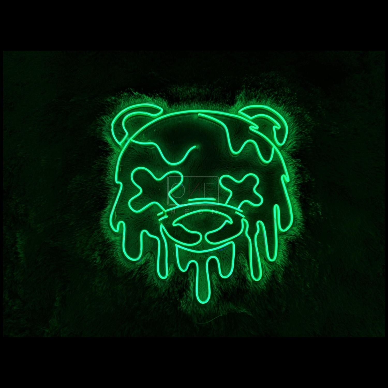 Melted Bear Green Cartoon Led Neon Sign For Trendy Decor | Shineneon