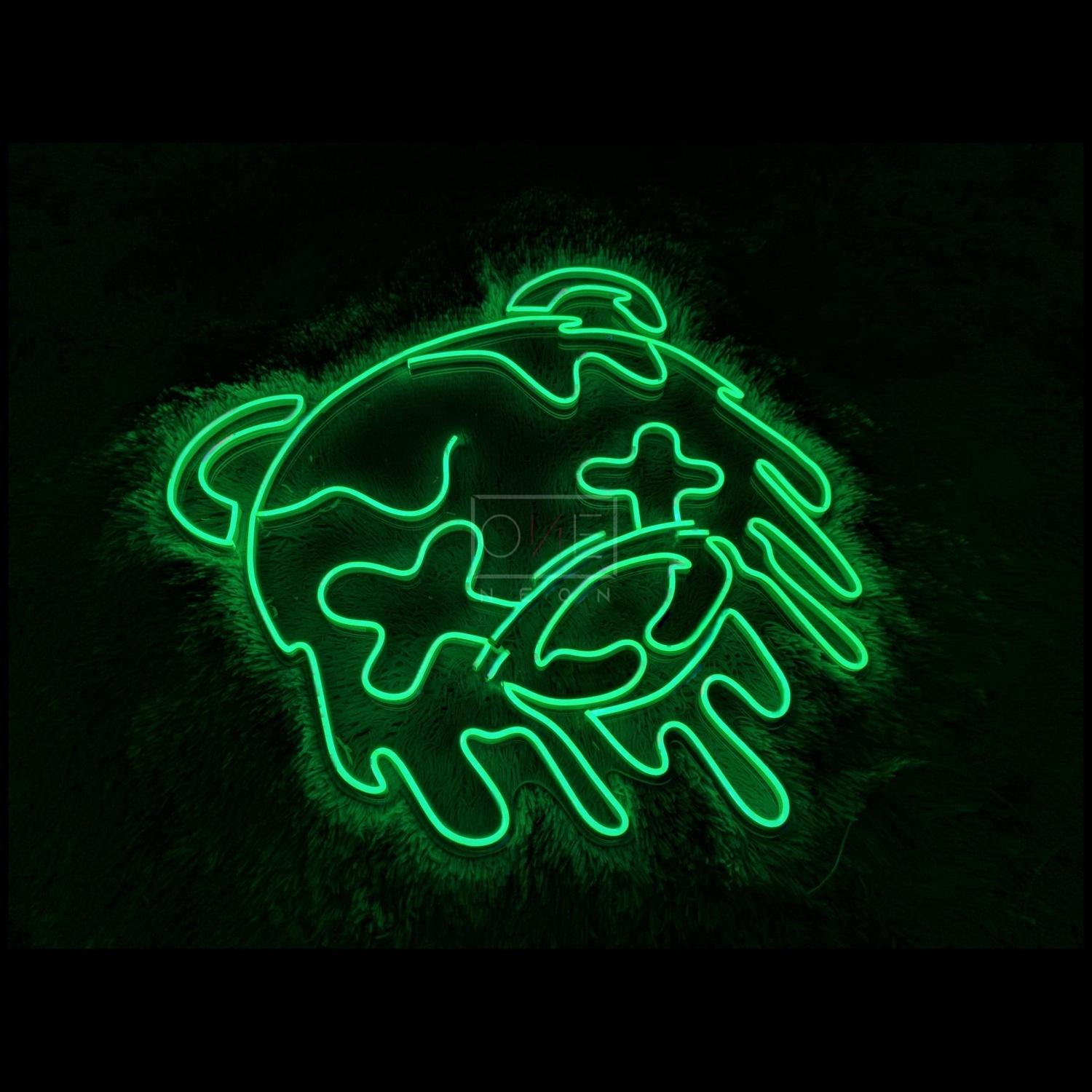 Melted Bear Green Cartoon Led Neon Sign For Trendy Decor | Shineneon