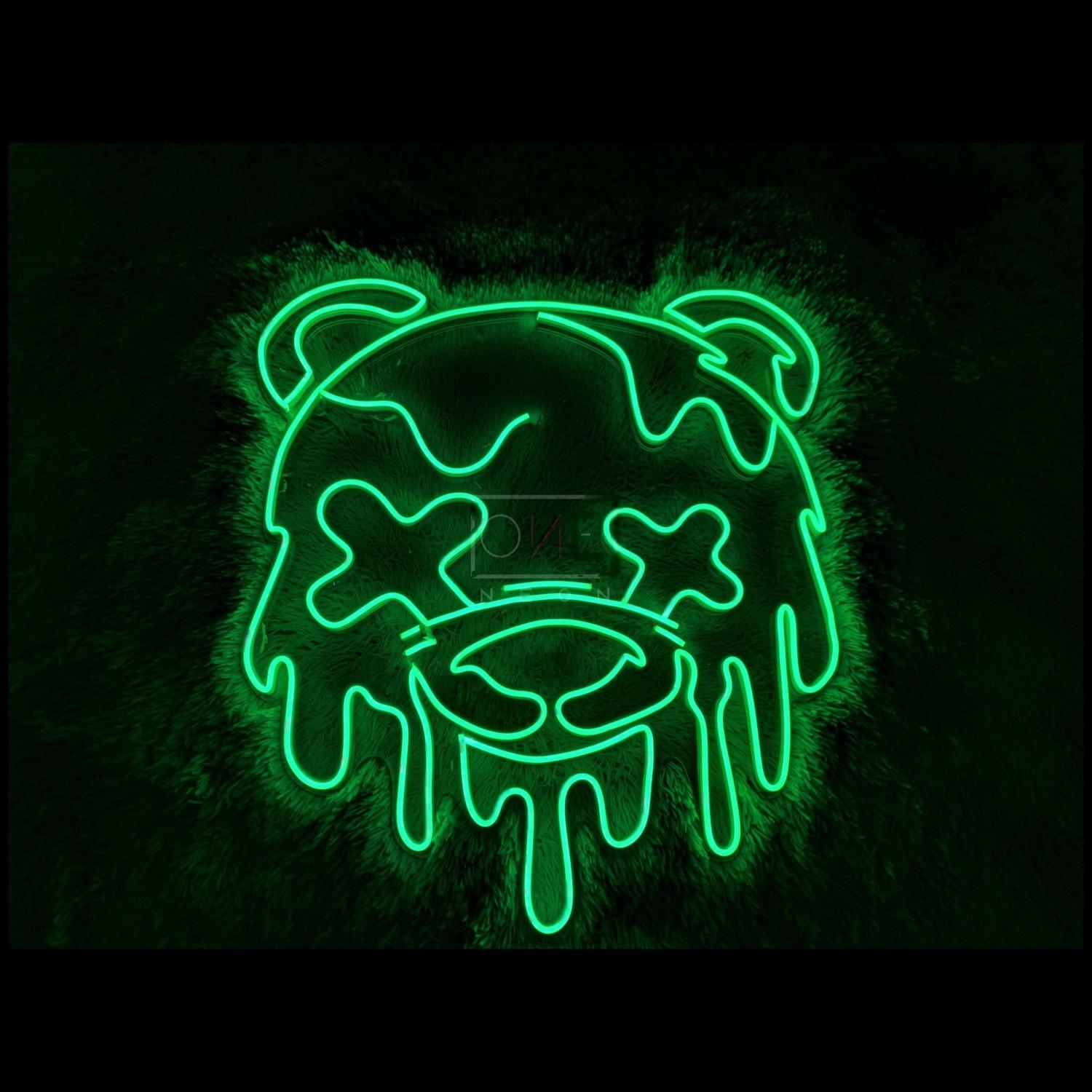 Melted Bear Green Cartoon Led Neon Sign For Trendy Decor | Shineneon