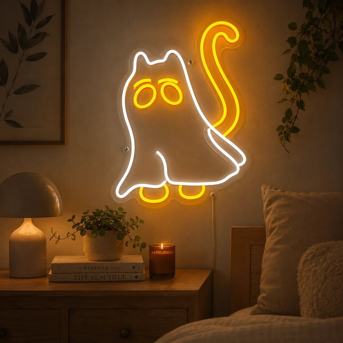 Melting Ghost Cat LED Neon Sign - Shineneon