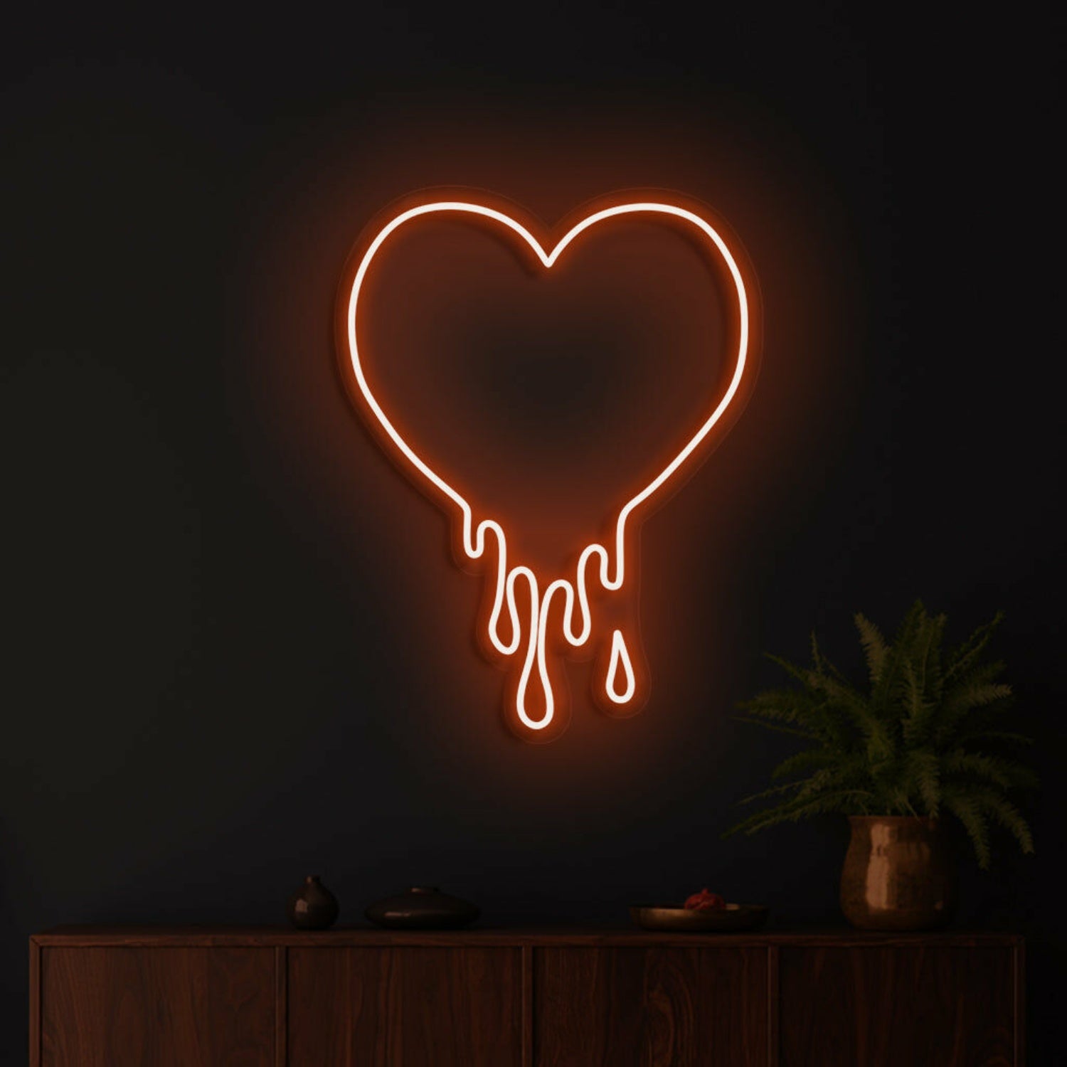 Melting Heart Neon Warmth And Love In Fluid Form | Shineneon