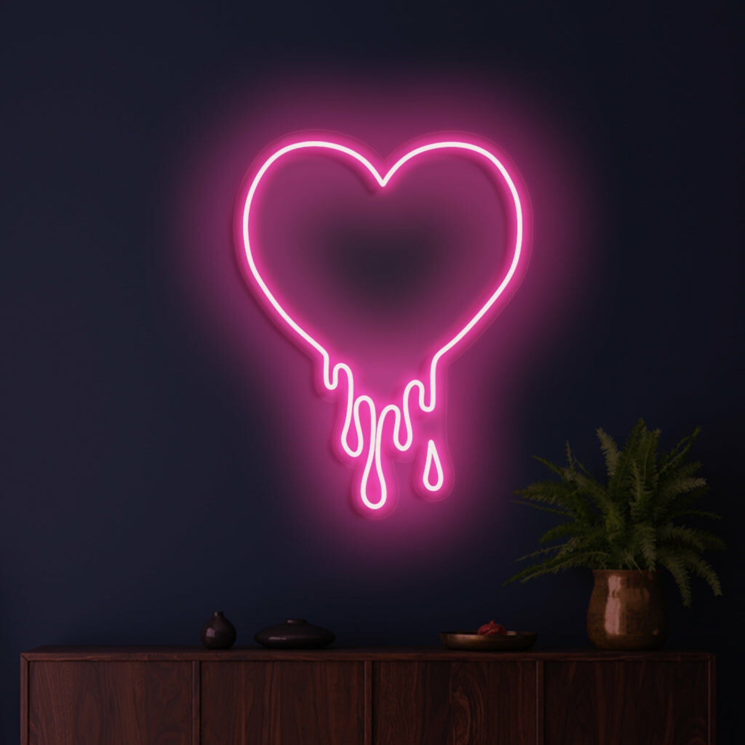 Melting Heart Neon Warmth And Love In Fluid Form | Shineneon