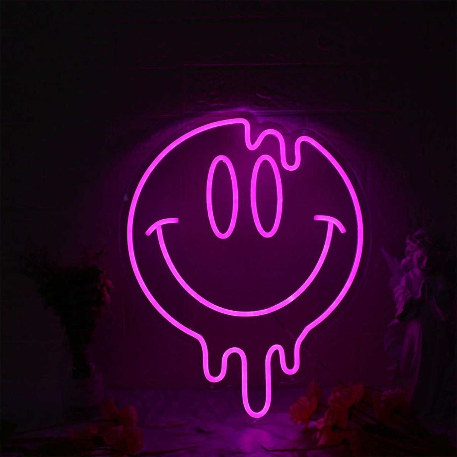 Melting Smile Face Pink Neon Sign | Shineneon