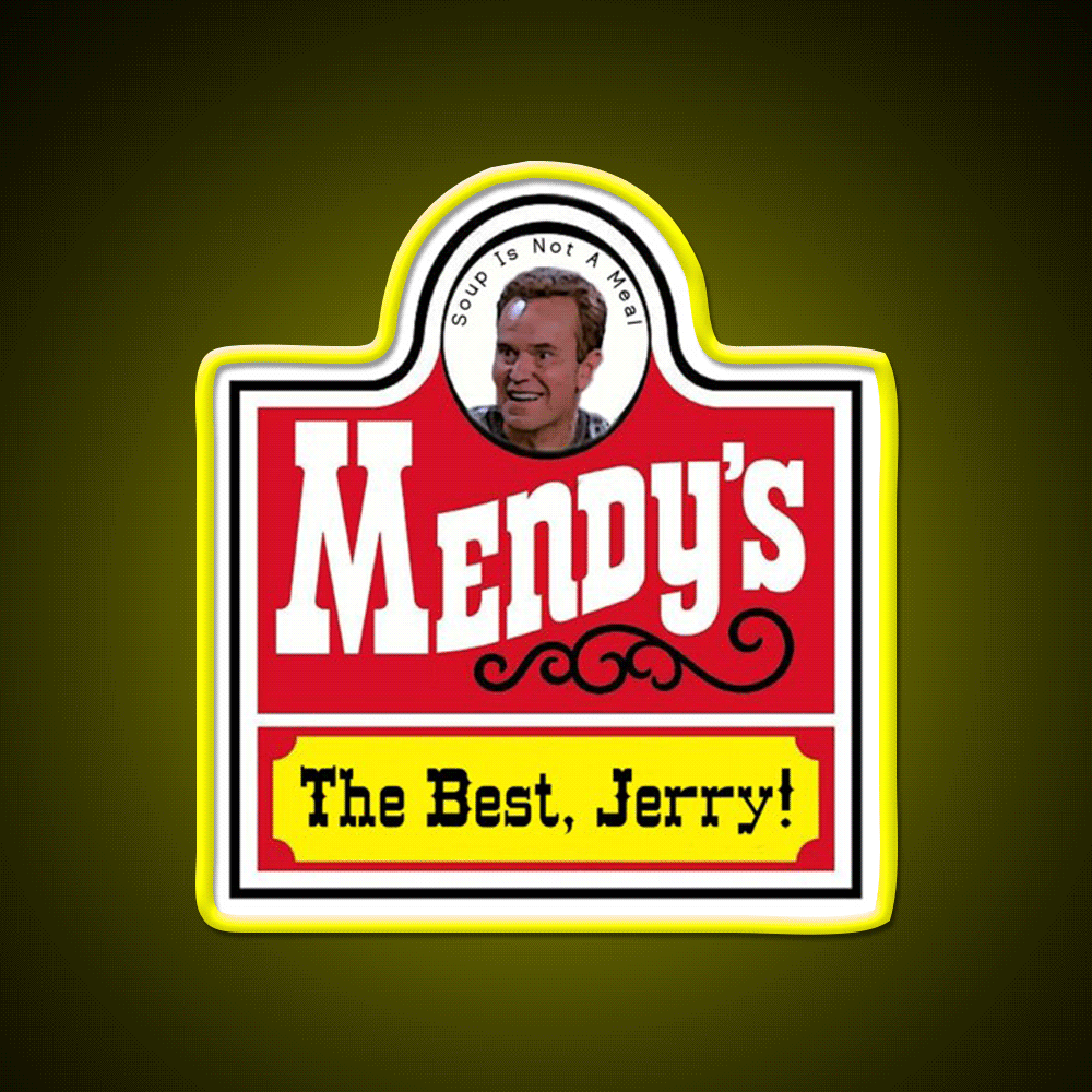 Mendys Fast Food Led Neon Sign For Burger Place Rgb Color - Custom LED neon sign front view