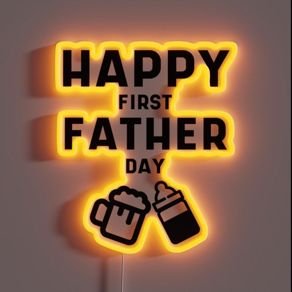 Mens First Fathers Day Cool Cute Fathers Day Gift Rgb Led Neon Sign