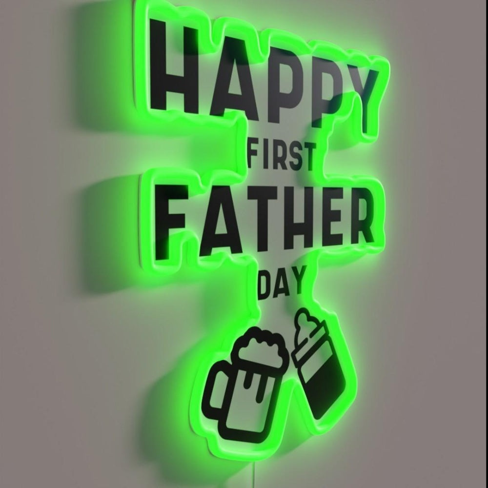 Mens First Fathers Day Cool Cute Fathers Day Gift Rgb Led Neon Sign