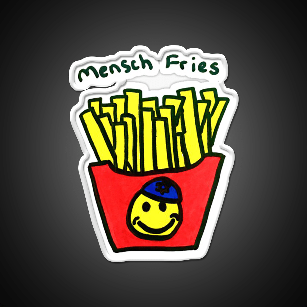 Mensch Fries Fast Food Led Neon Sign For Burger Place Rgb Color - Shineneon