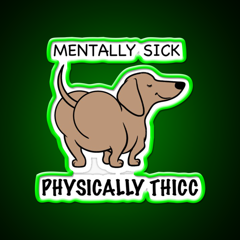 Mentally Sick Physically Thicc Gym Fitness Led Neon Sign Rgb Color