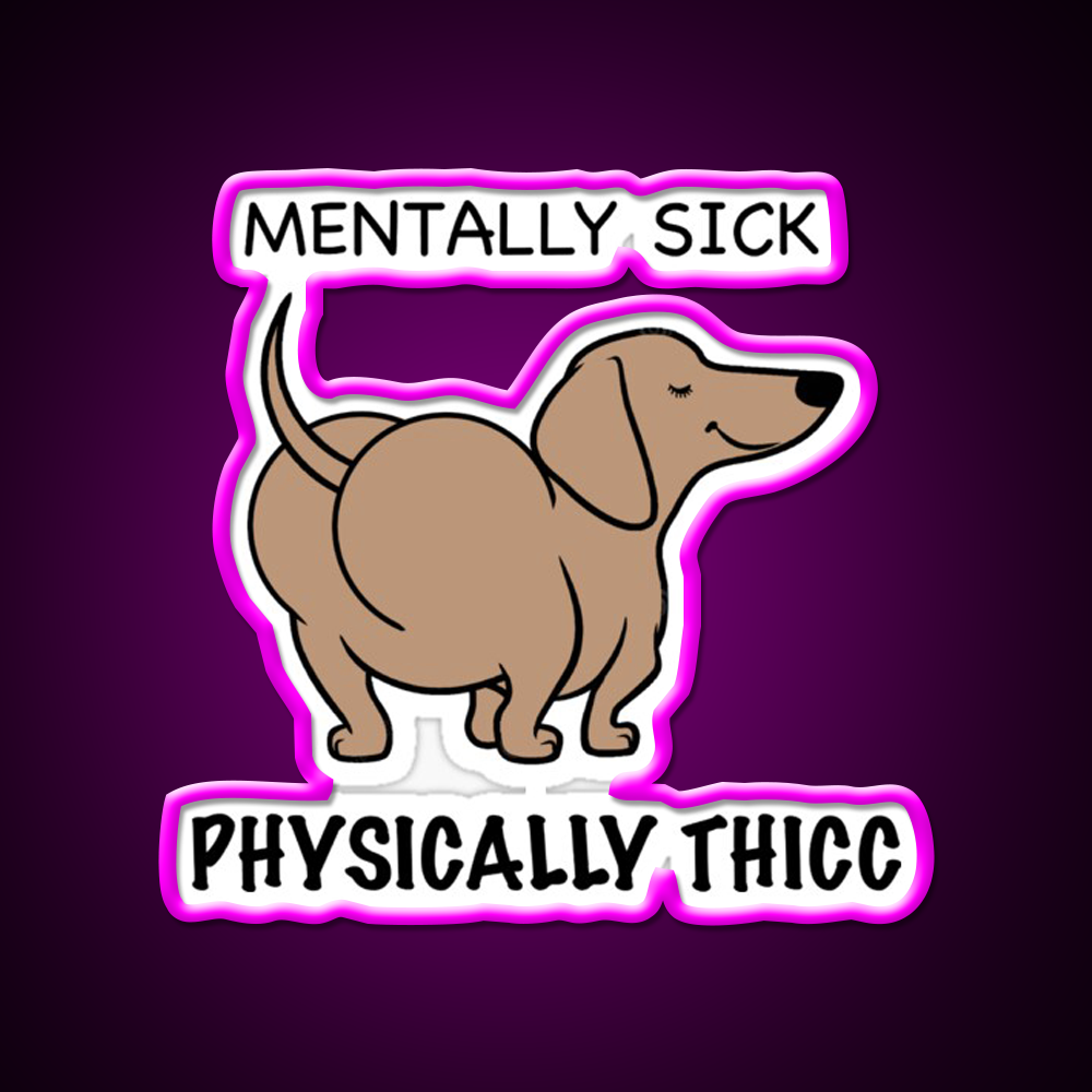 Mentally Sick Physically Thicc Gym Fitness Led Neon Sign Rgb Color