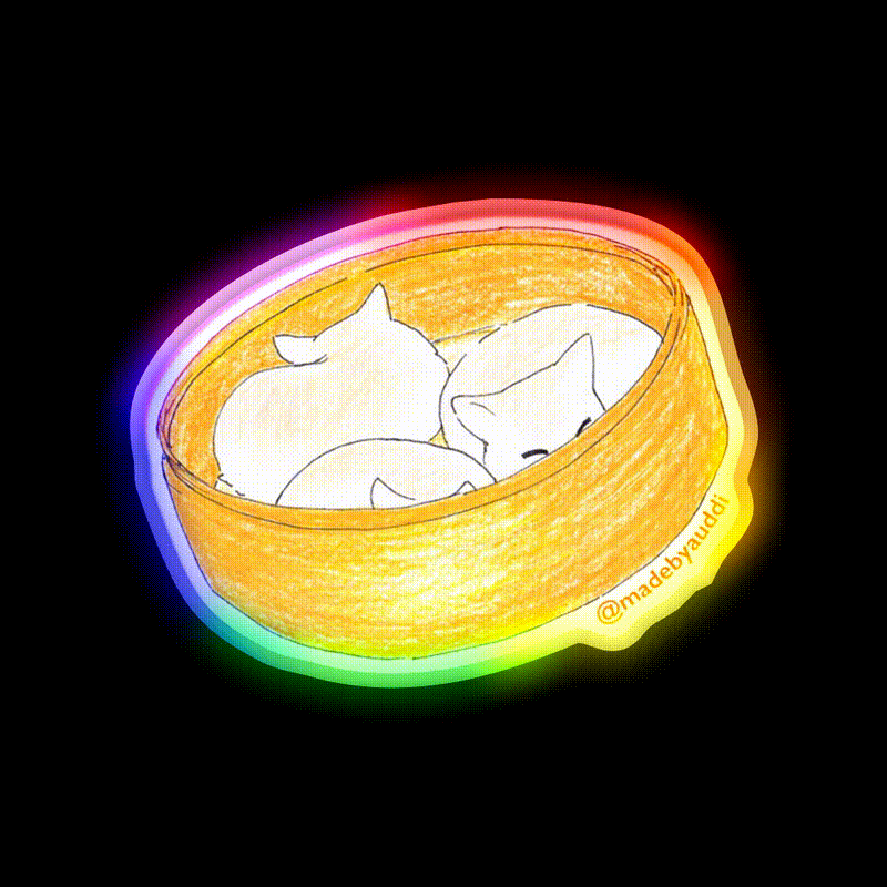 Meow Bao Cat Led Neon Sign Chinese Food Rgb Color