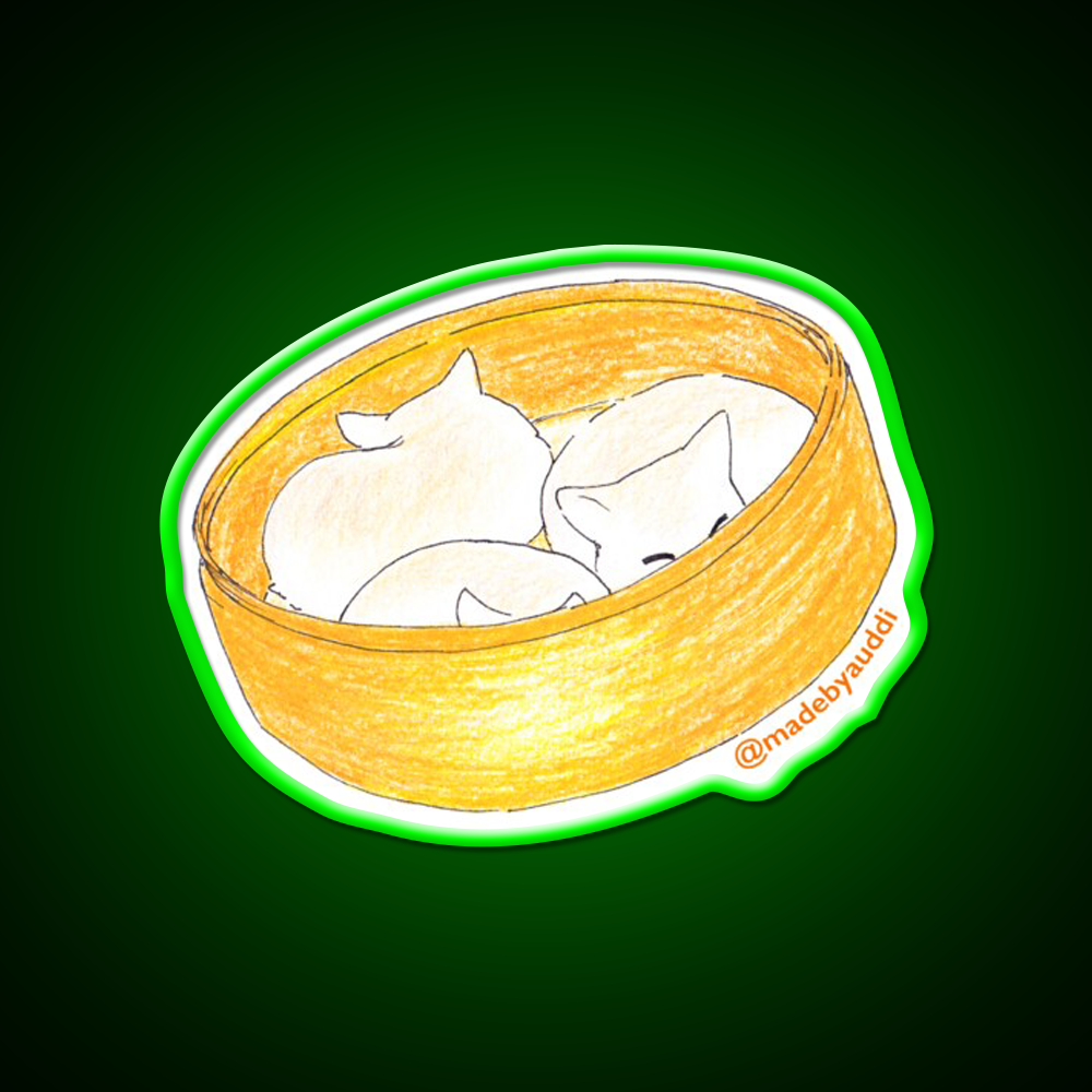 Meow Bao Cat Led Neon Sign Chinese Food Rgb Color