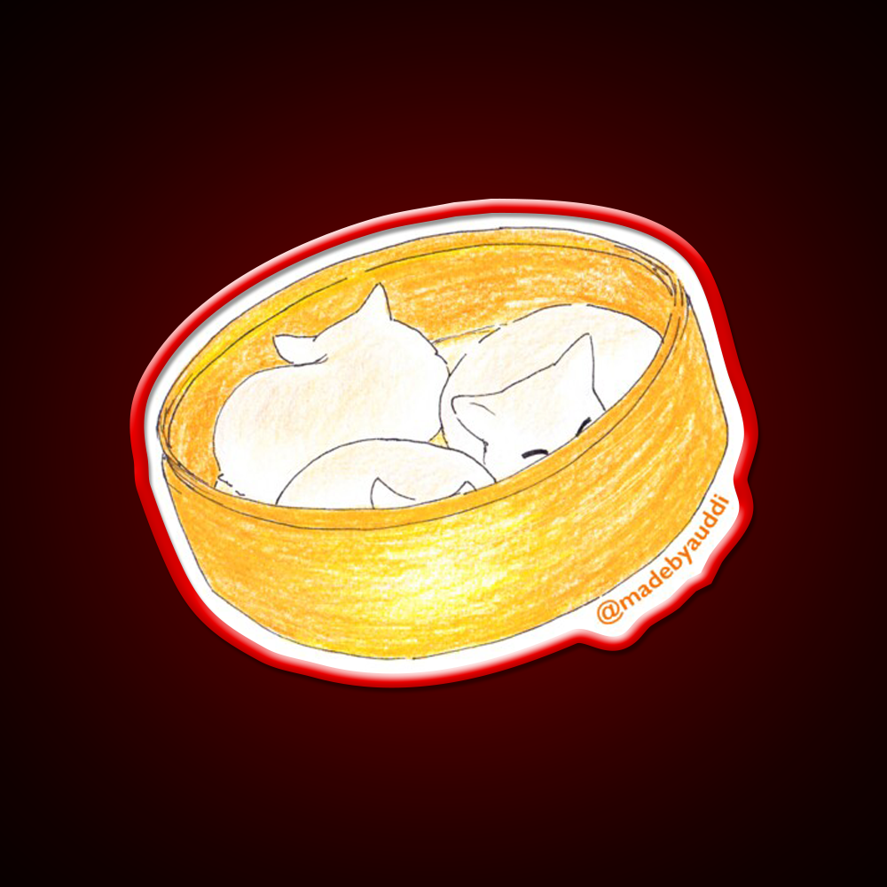 Meow Bao Cat Led Neon Sign Chinese Food Rgb Color