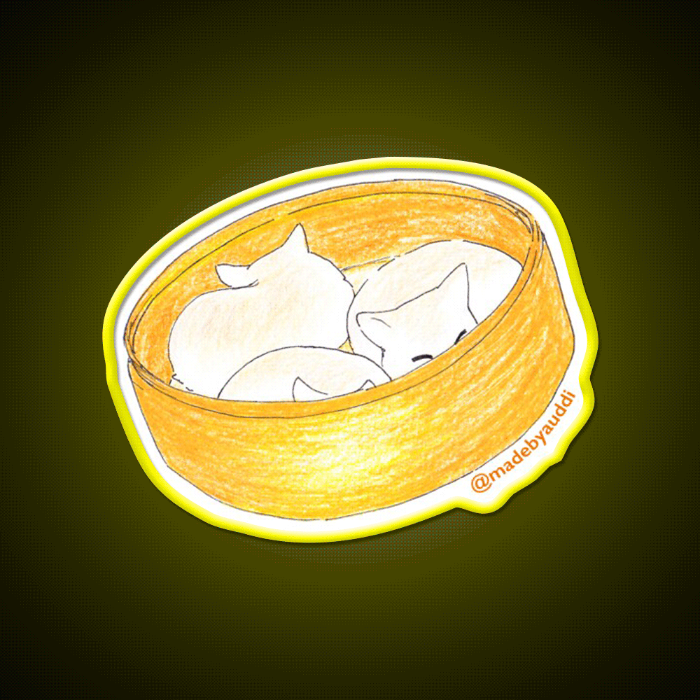 Meow Bao Cat Led Neon Sign Chinese Food Rgb Color