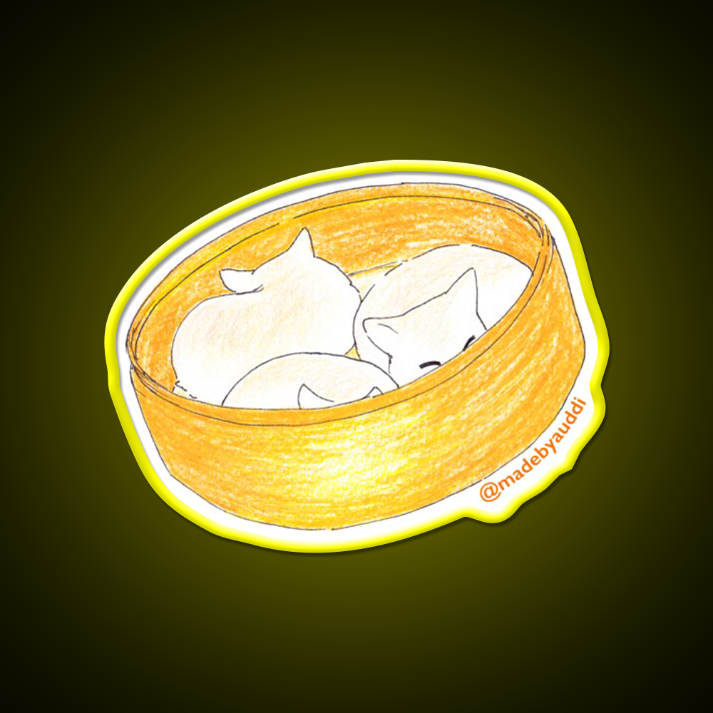 Meow Bao Cat Led Neon Sign Chinese Food Rgb Color