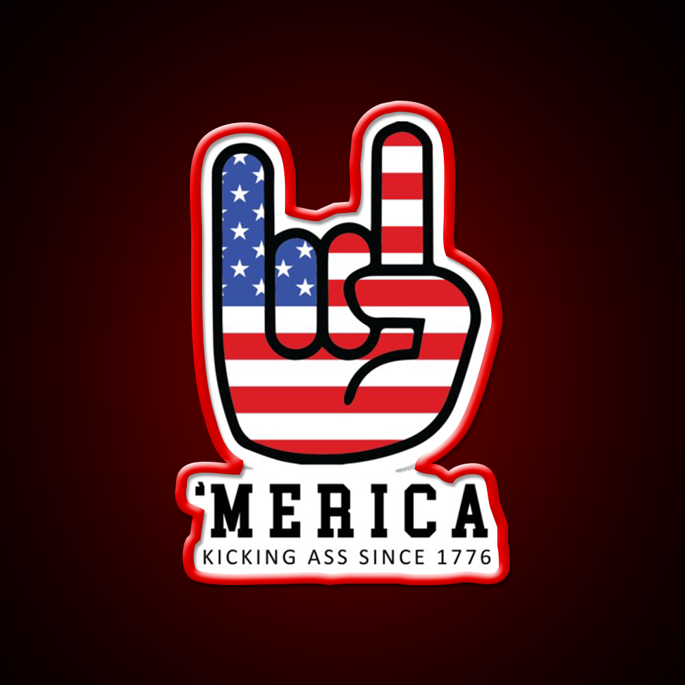 Merica Kicking Ass Since 1776 Beer Bar Decor Led Neon Sign Rgb Color - LED neon sign view 10