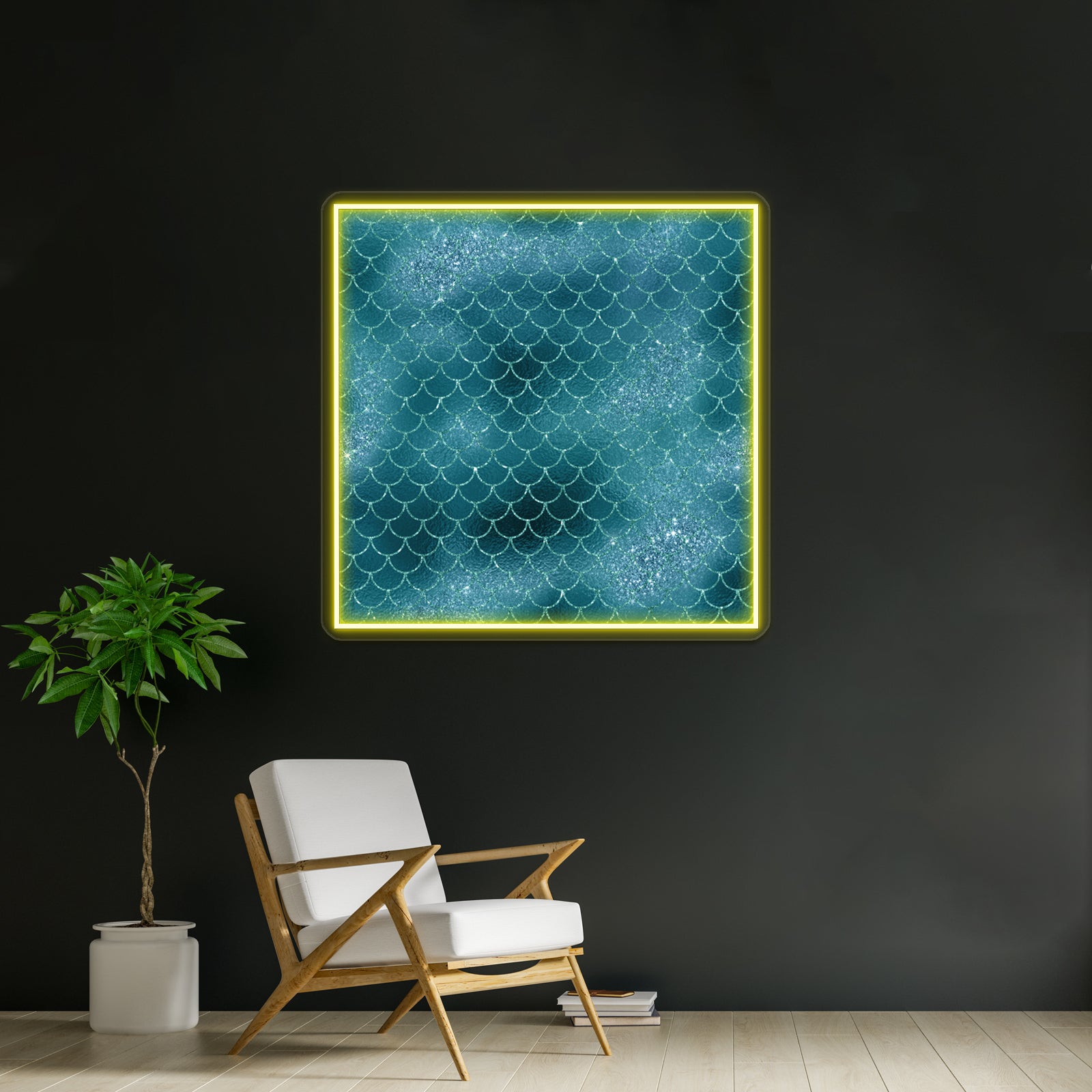 Mermaid Tail Sparkly Teal Aqua Scales Wall Artwork Neon Signs | Shineneon