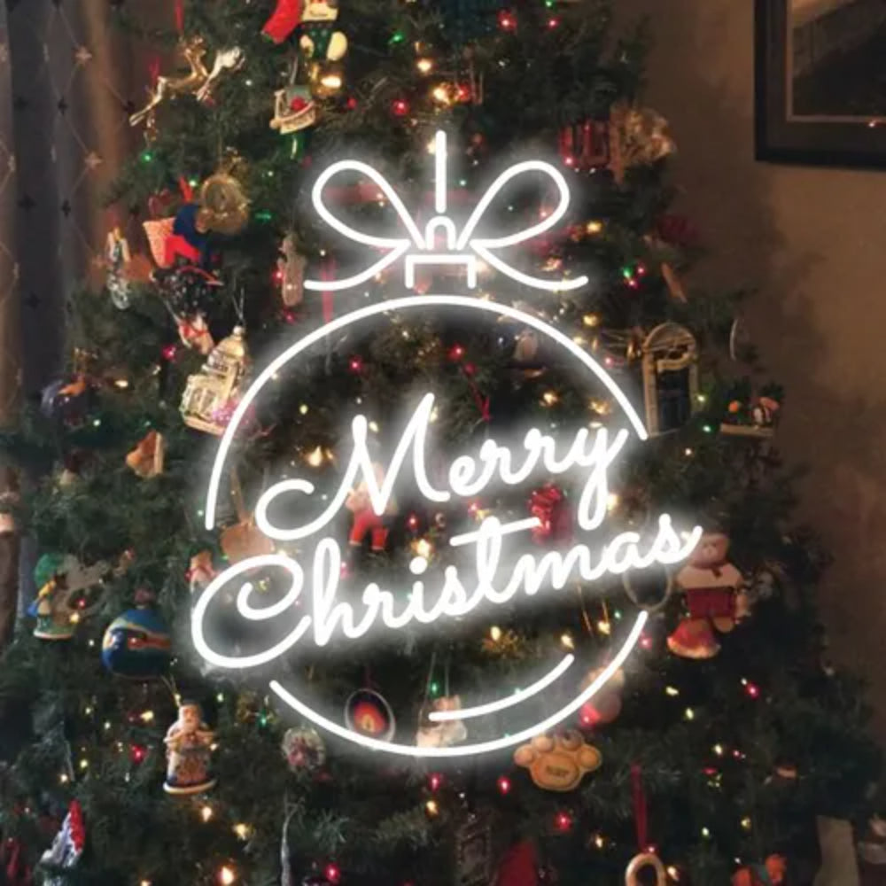 Merry Christmas Circle Text Led Neon Sign | Shineneon