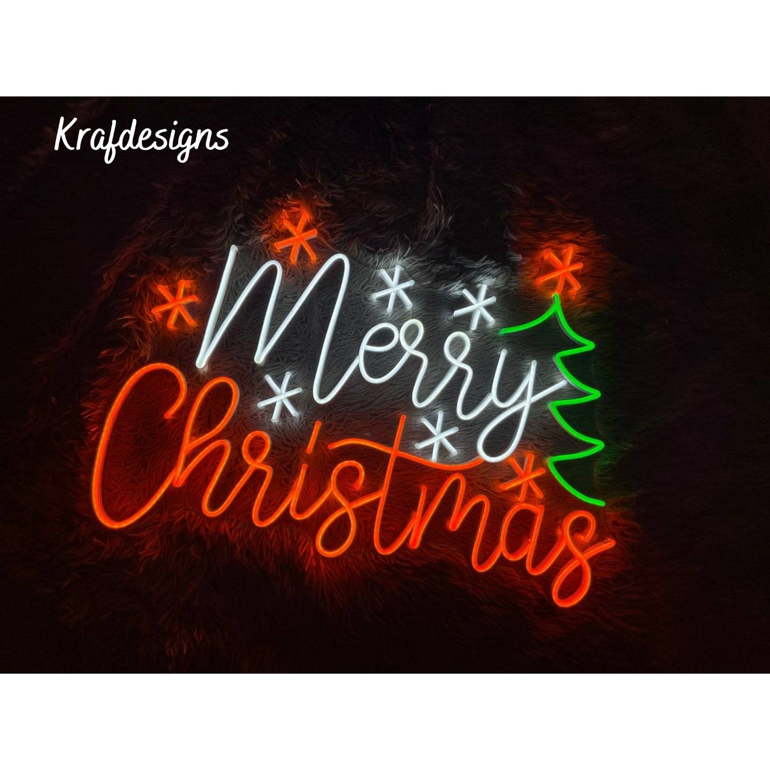 Merry Christmas Led Neon Sign Christmas Tree Neon Decor Red | Shineneon