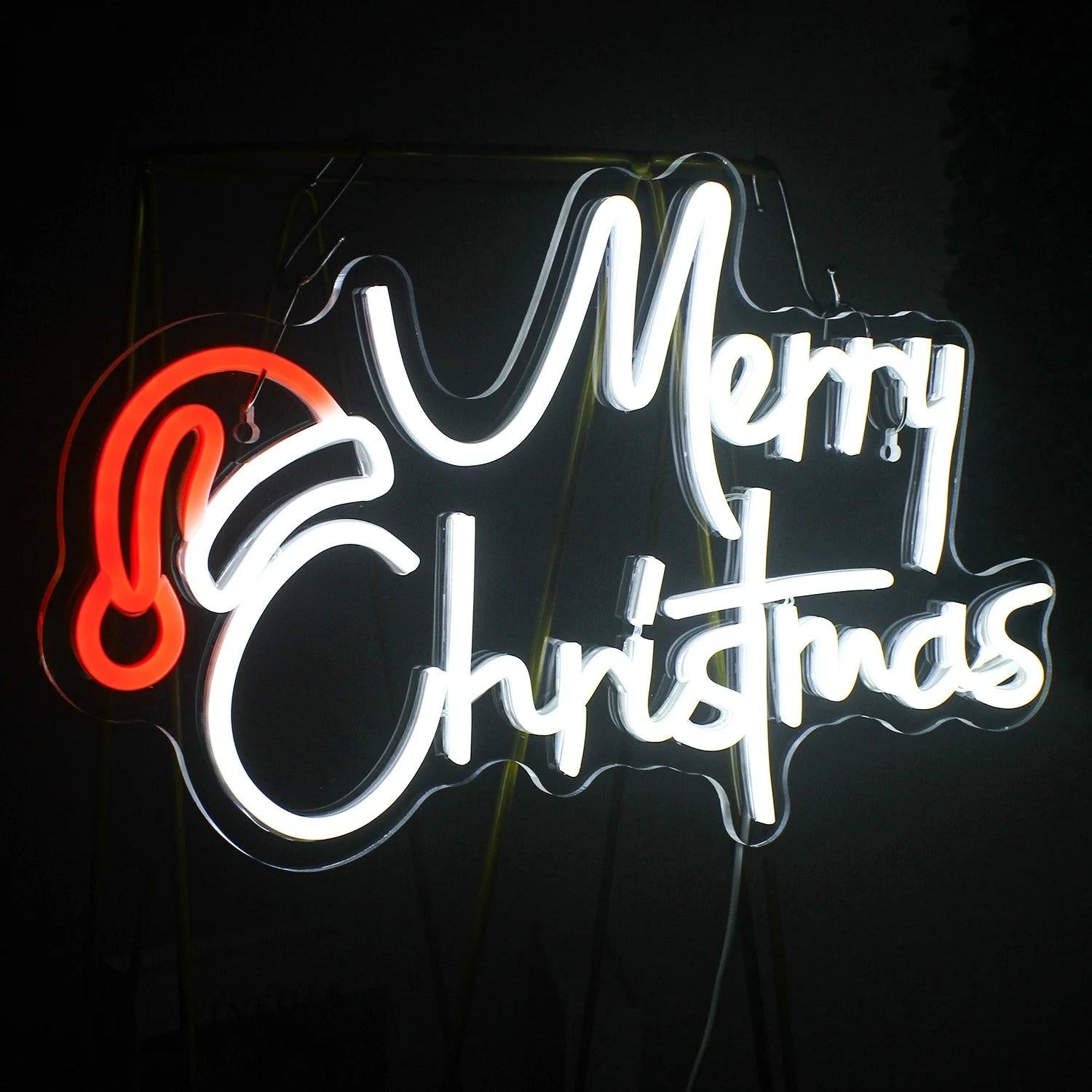 Merry Christmas Multicolor Santa Bell Led Neon Sign For Indoor Holiday Decor - Shineneon